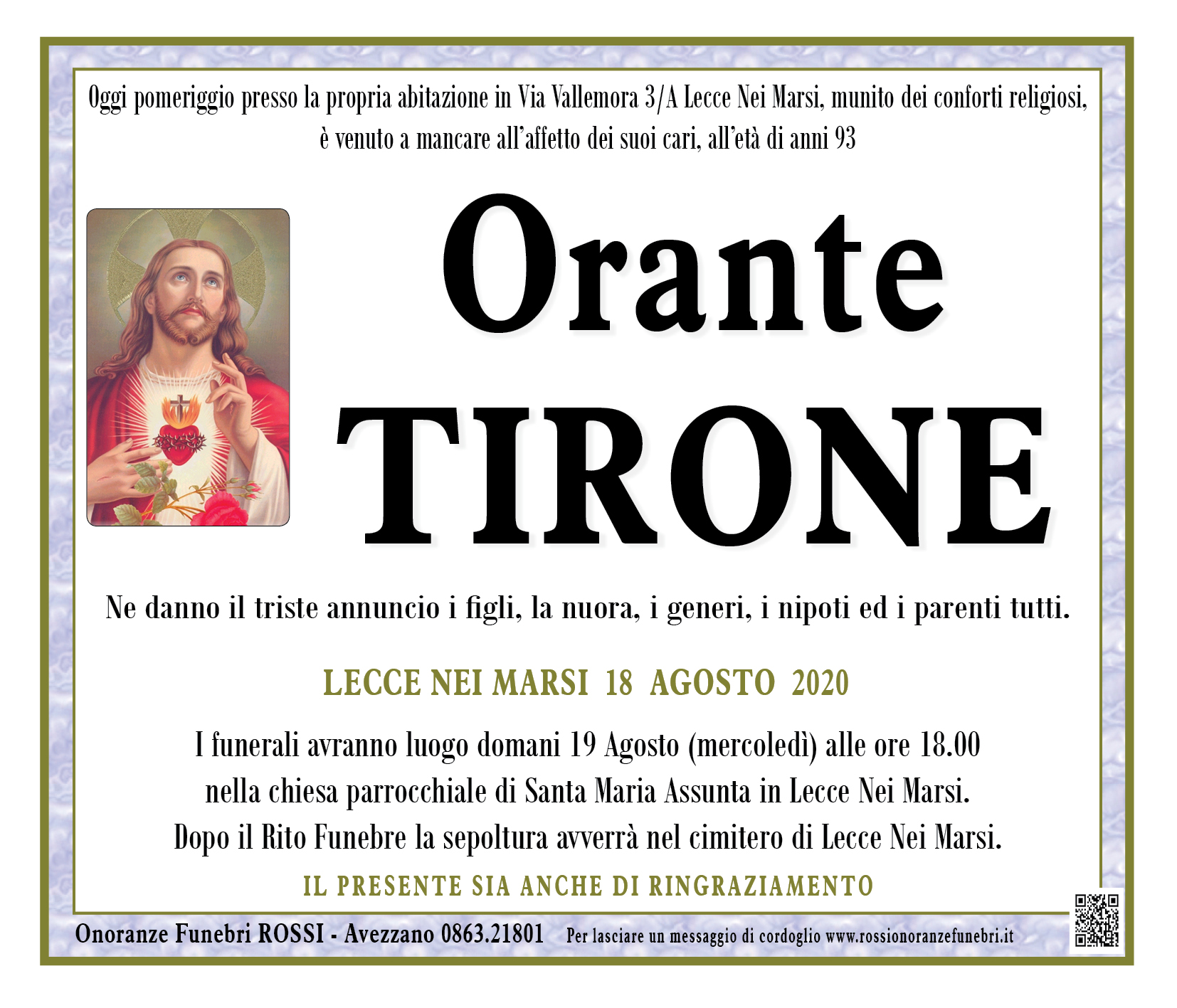 Orante Tirone