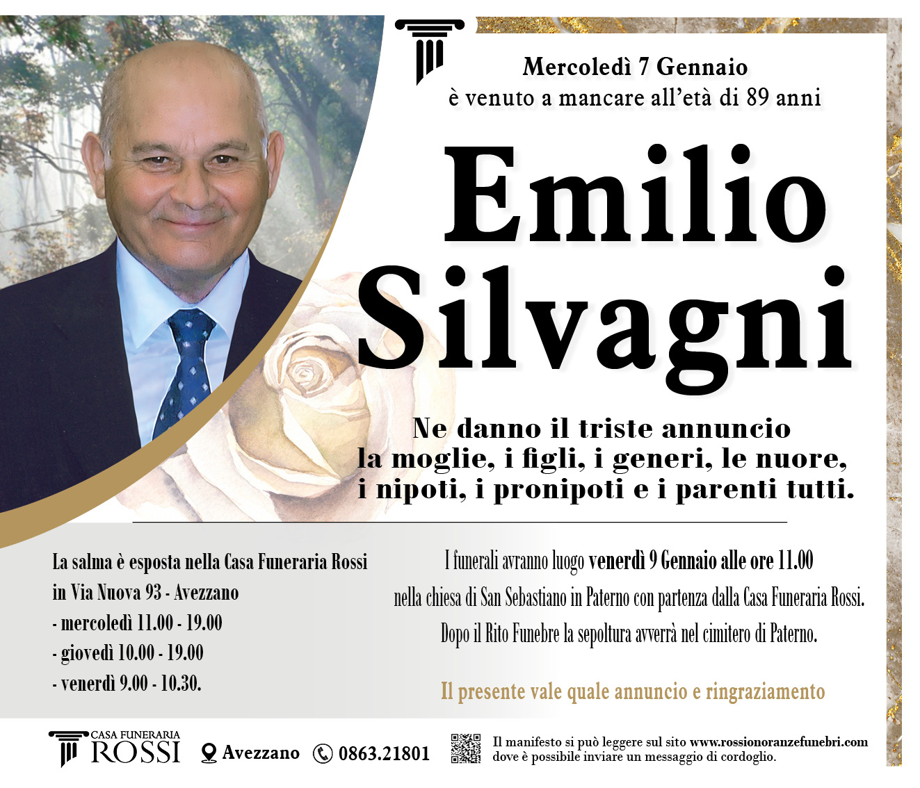 Emilio Silvagni - Rossi Onoranze Funebri